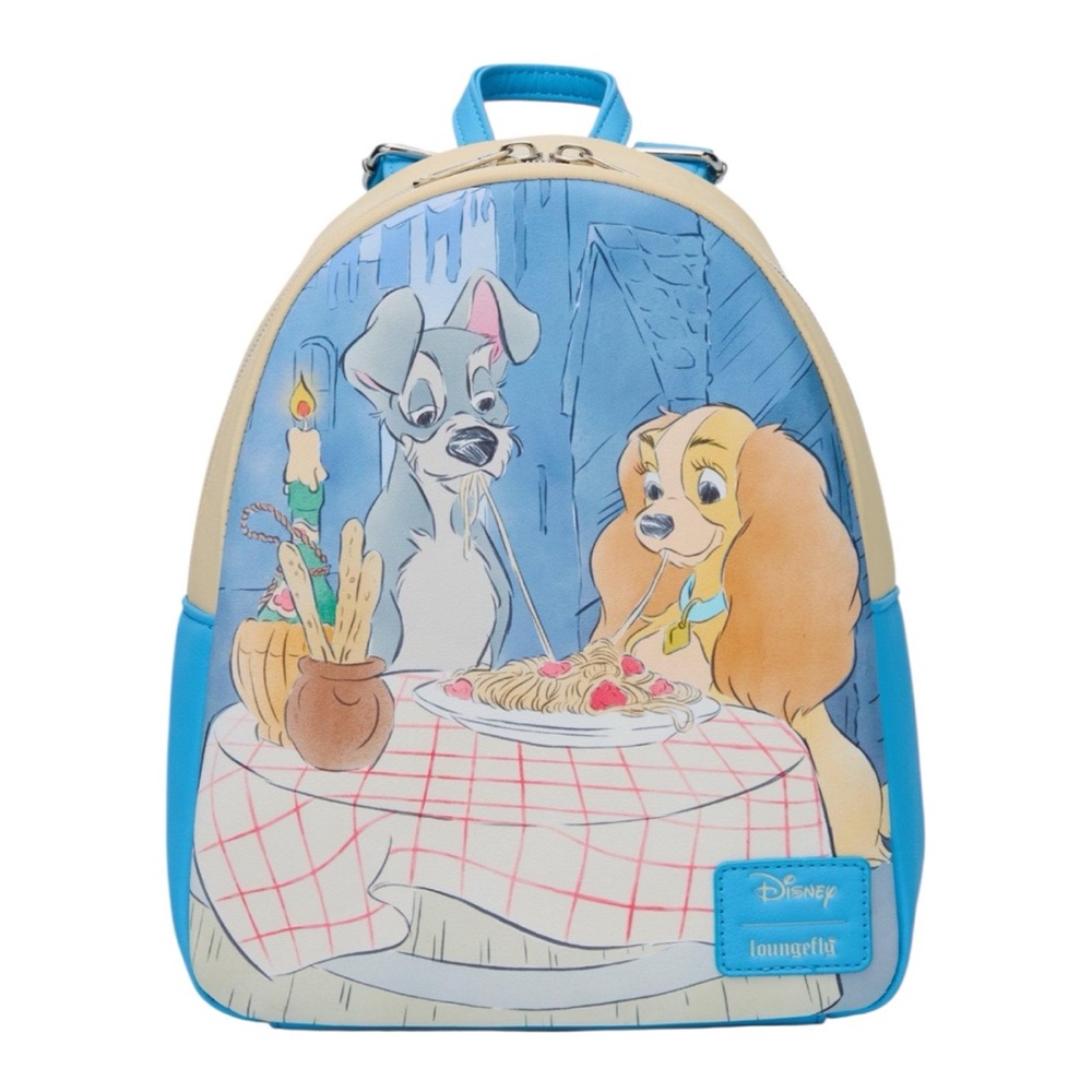 NEW Loungefly Disney Lady & The Tramp Movie Spaghetti Scene Mini Backpack